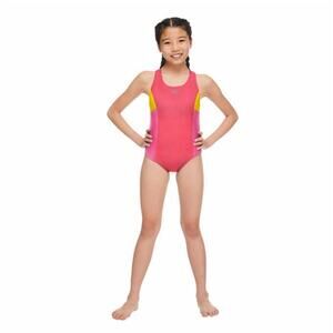 Speedo Youth One-piece Red Pink Yellow Swimsuit Size XL 16T